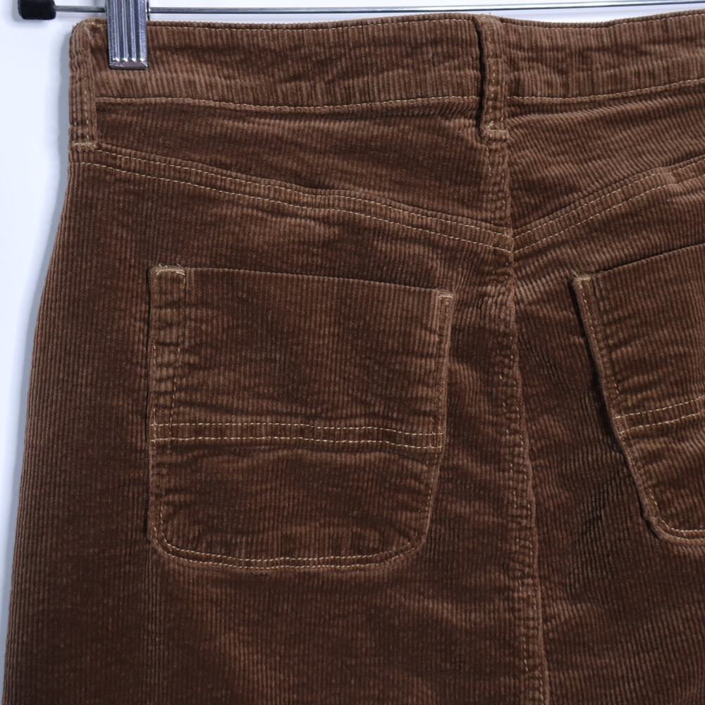 Kut from the Kloth Corduroy Button Front Skirt Brown Knee Length Women's 0 - Picture 5 of 9